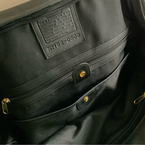 Sold: COACH 0503 Black Leather Travel Bag - Weekender - Duffle - Large - Picture 6 of 16